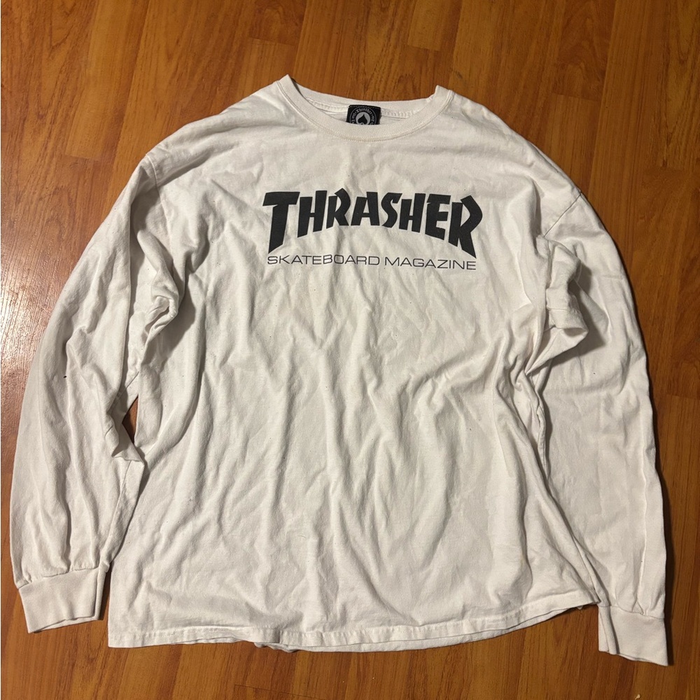 Thrasher White Long Sleeve Shirt